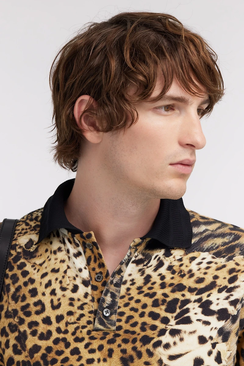 Polo with Jaguar Skin print