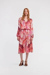 Long dress Plumage print