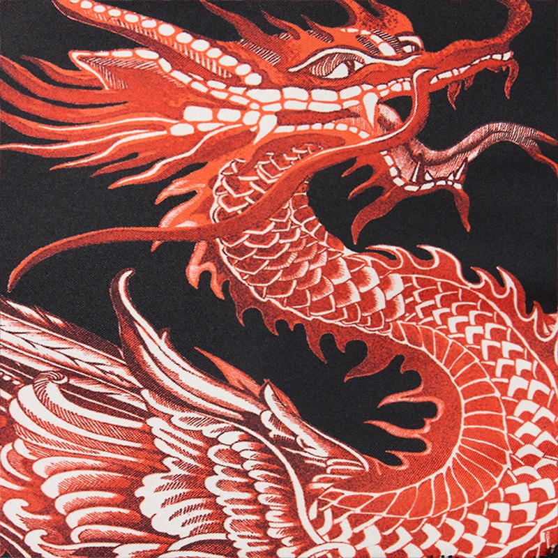 Silk Miniskirt With All-Over Dragon