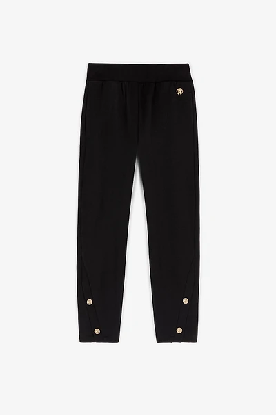 Button-Embellished Cotton Trousers