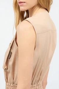 Mini Dress With Utility Pockets