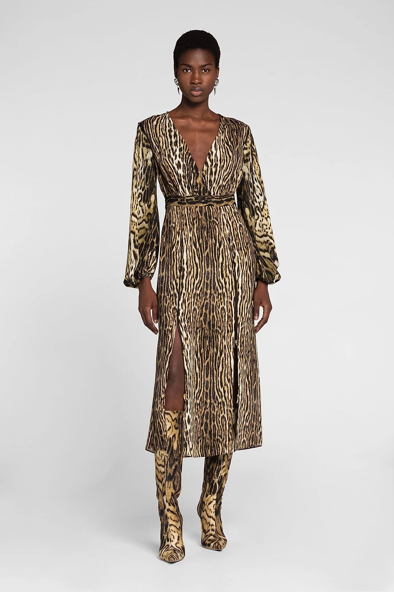 Ocelot-Print Dress