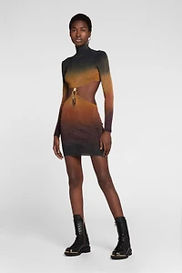 Tiger Tooth Cut-Out Mini Dress