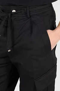 Stretch Cotton Pants With Drawstring