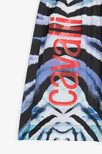 Zebra-Print Logo Swim Shorts