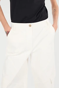 Stretch Cotton Pants With Python Print