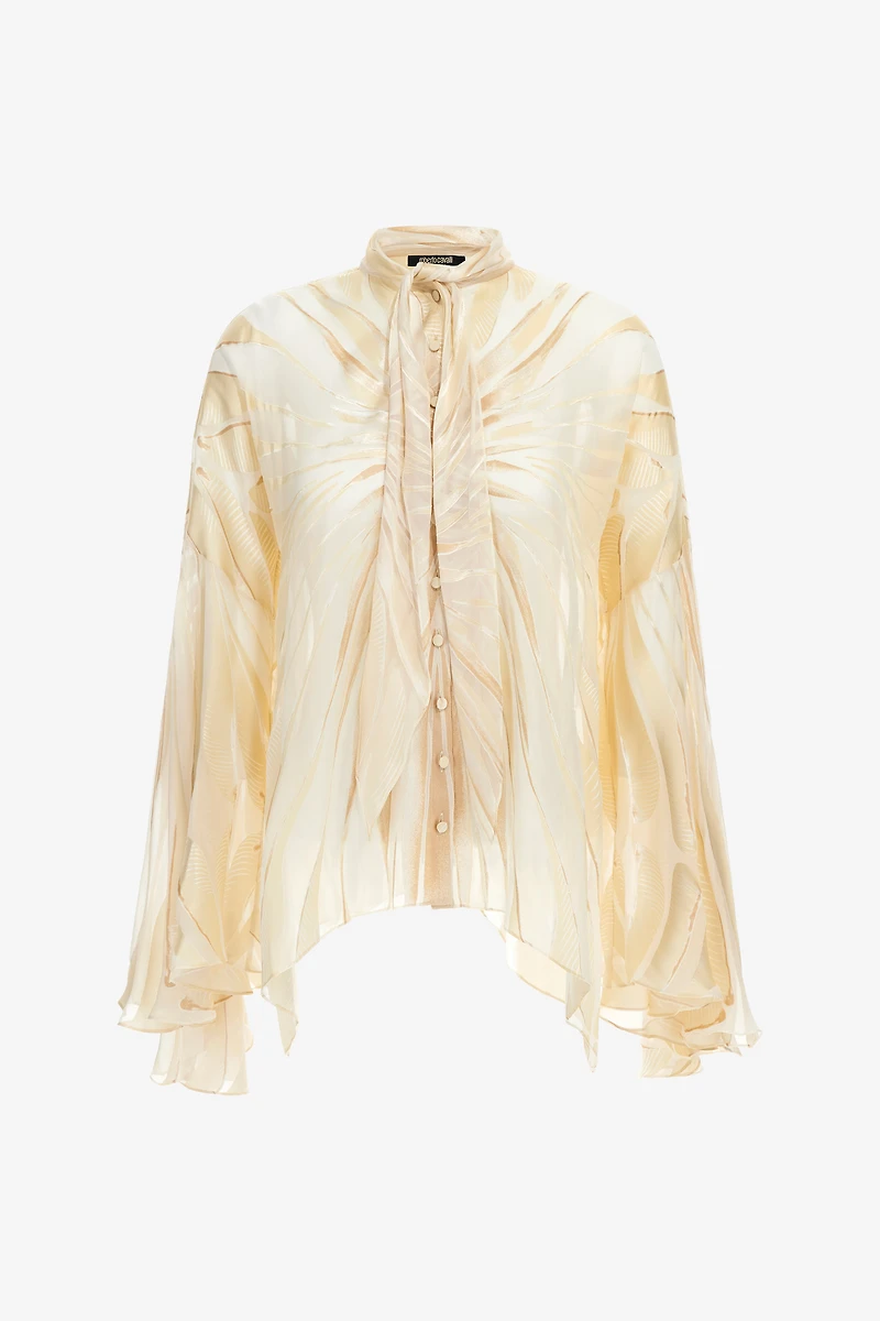 Ray Of Gold Print Satin Blouse