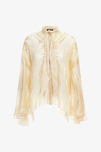 Ray Of Gold Print Satin Blouse