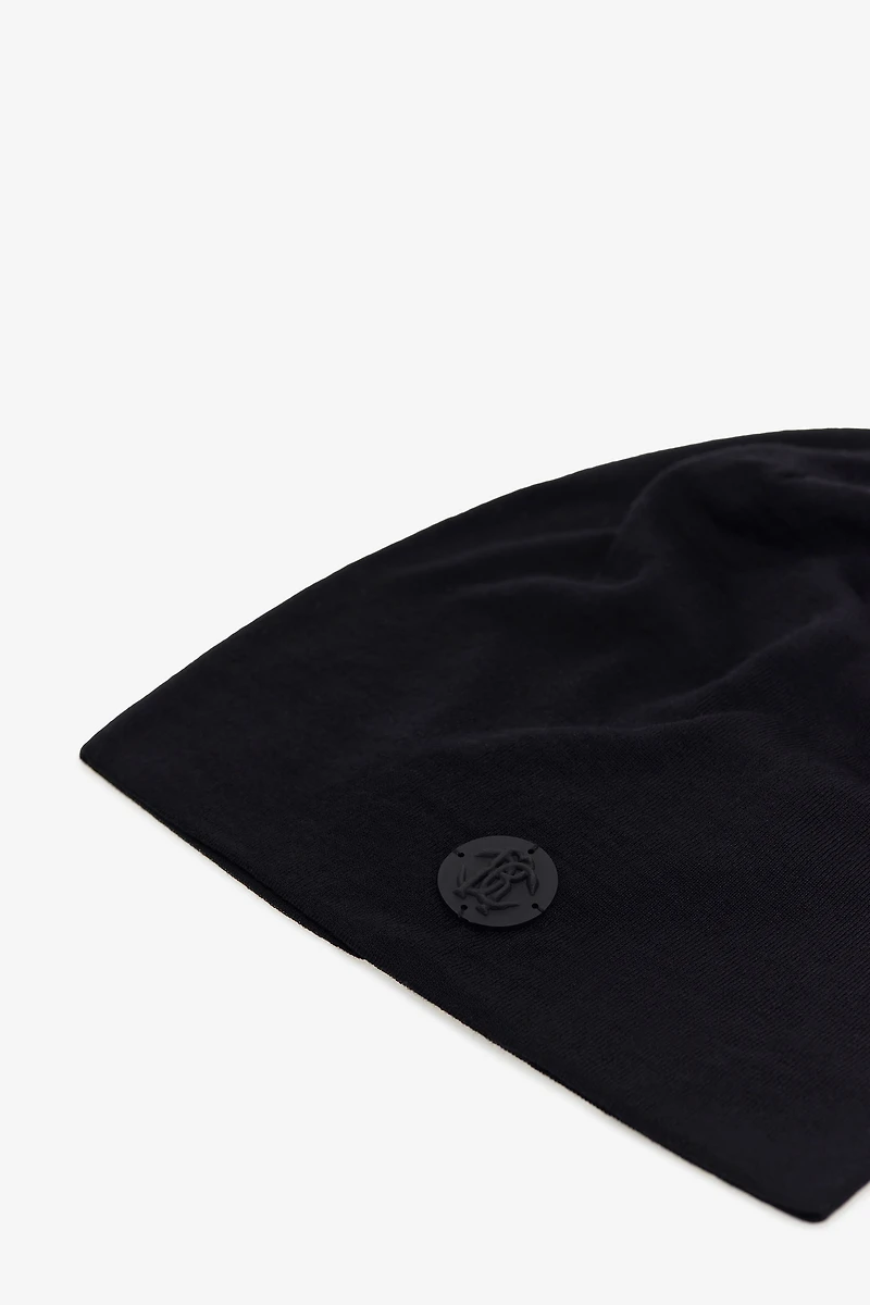 Wool Beanie with Mirror Snake Monogram