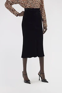 Velvet midi skirt