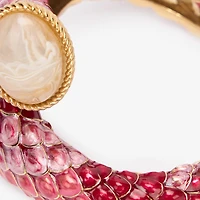 Pink Enameled Scales Wrap Bracelet