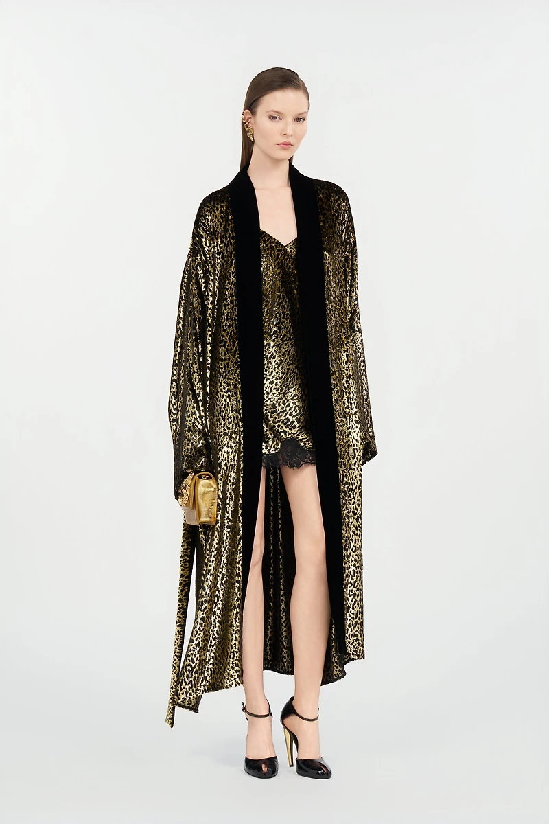 Fil Coupé Leopard Print Coat