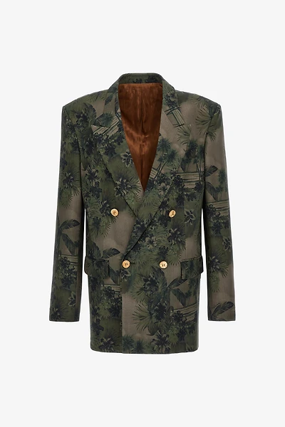 Blazer with Hawaii Green print