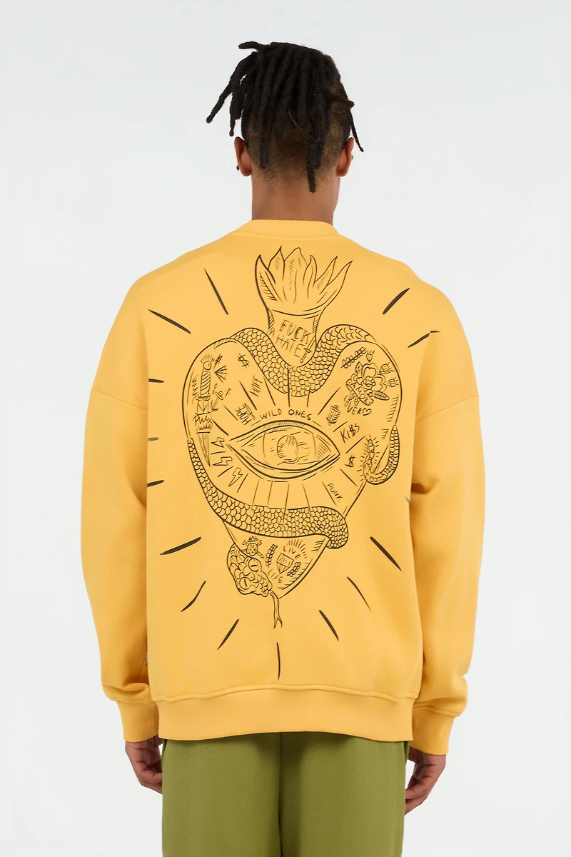 Tattoo Heart Print Sweatshirt