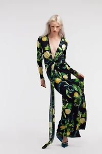 Lemon print long dress