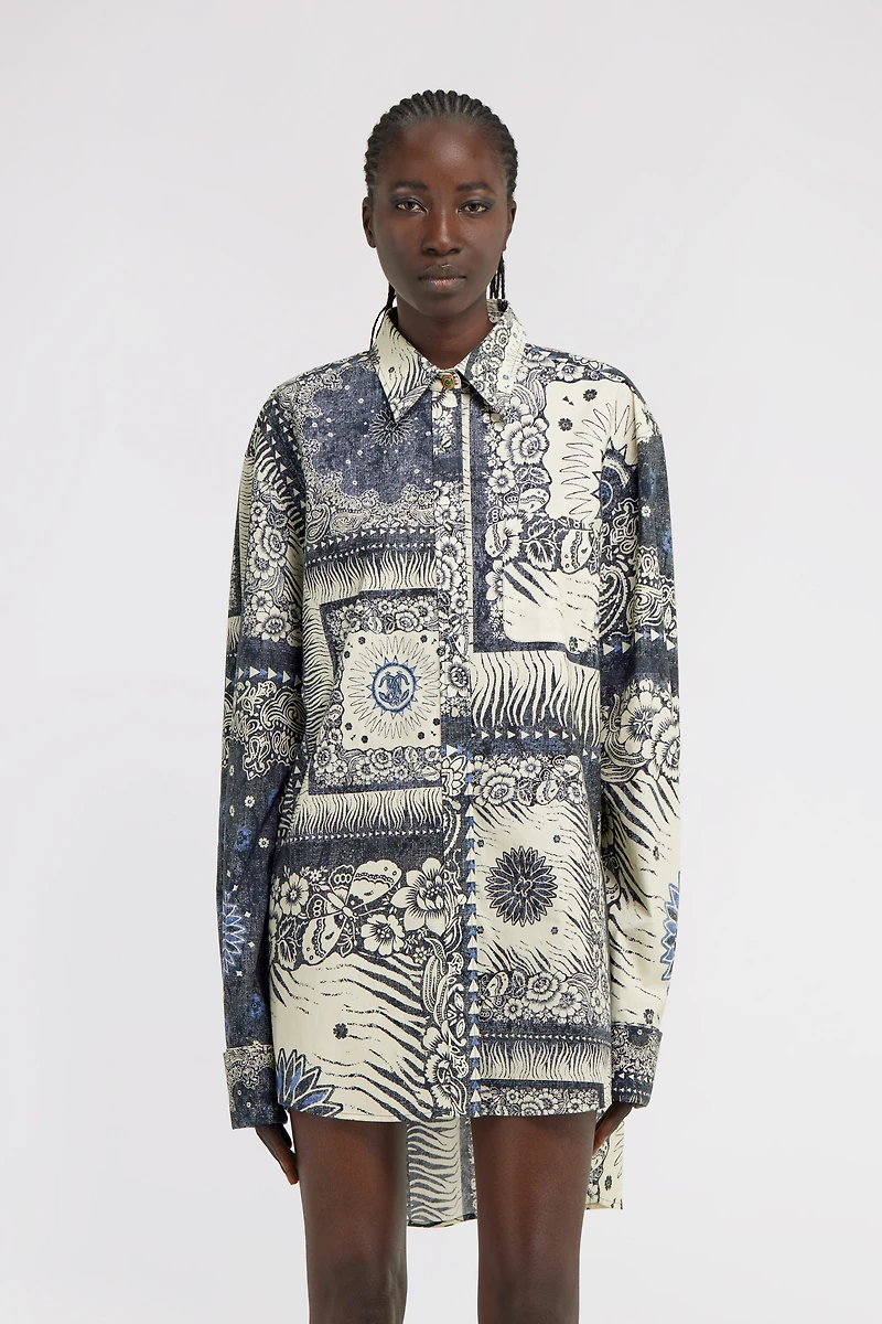 Bandana Print Dress Shirt