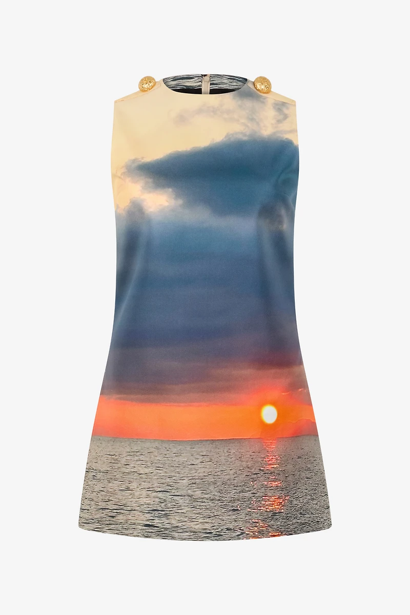 Sunrise Print Short Dress