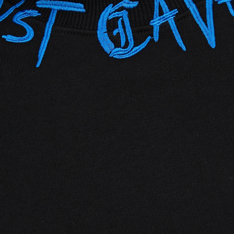 Black Sweatshirt With Graffiti Logo Embroidery
