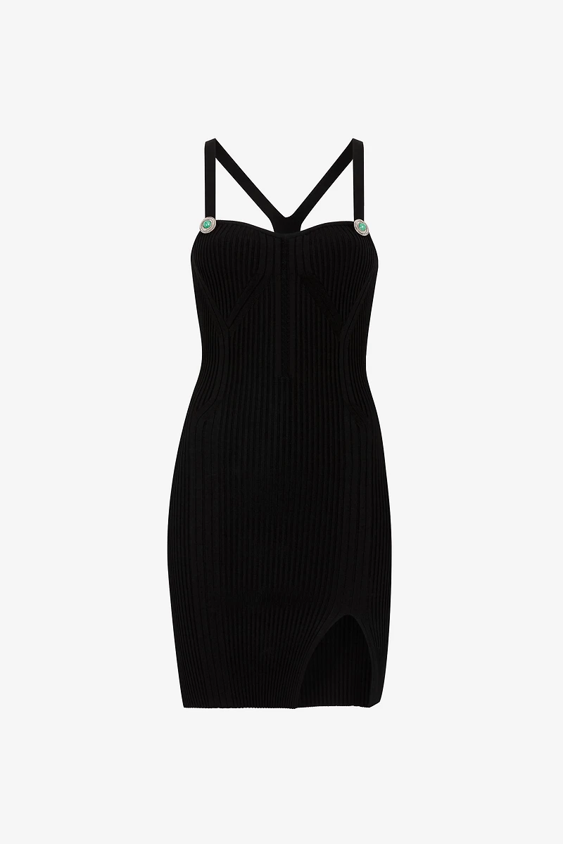 Ribbed-Knit Mini Dress