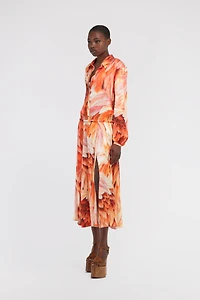 Long dress Plumage print