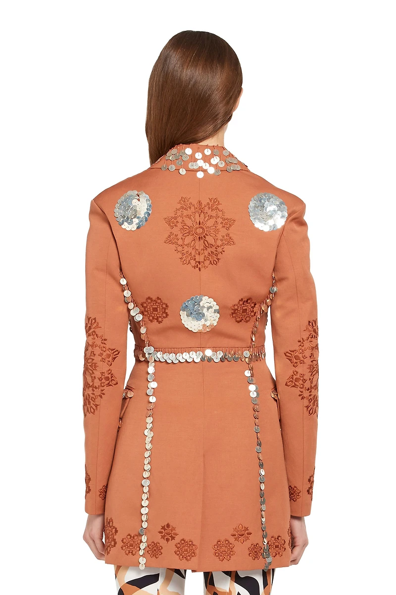 Paillettes embroidered tailored jacket