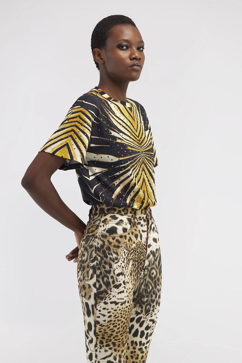 T-shirt with Ray of Gold print