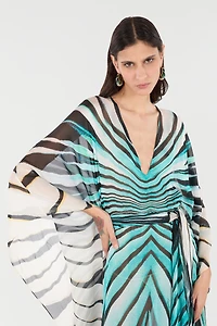 Ray Of Sea Print Kaftan