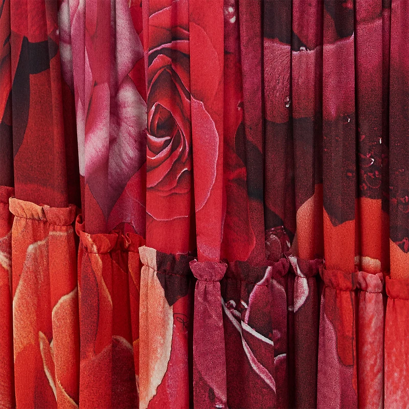 Extra-Long Skirt With Garden Rose Print