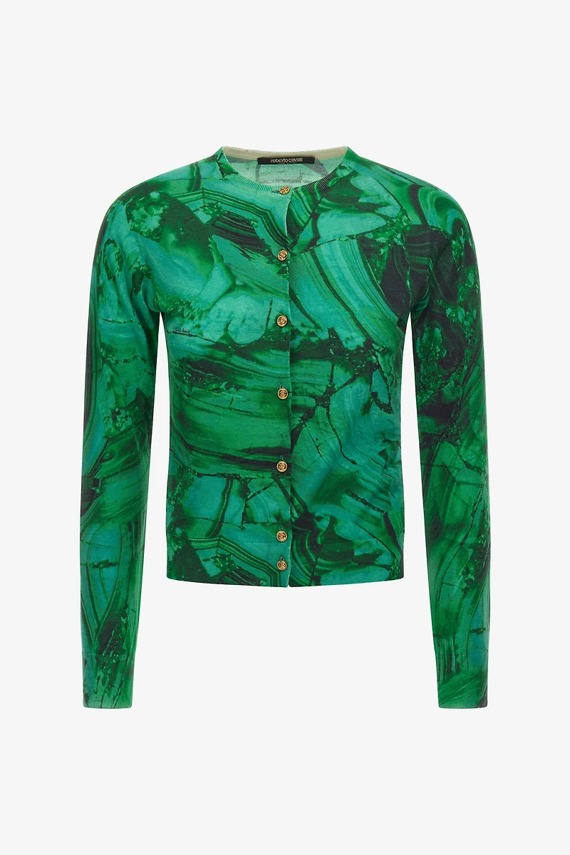 Malachite print cardigan