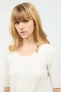 Three-Quarter-Sleeve Crop Top