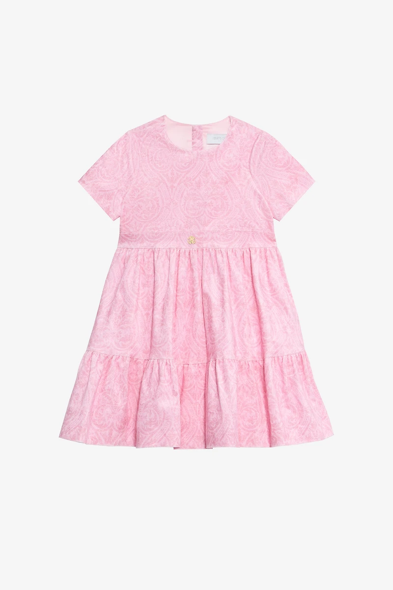 Baby Pink Floral Dress with RC Monogram