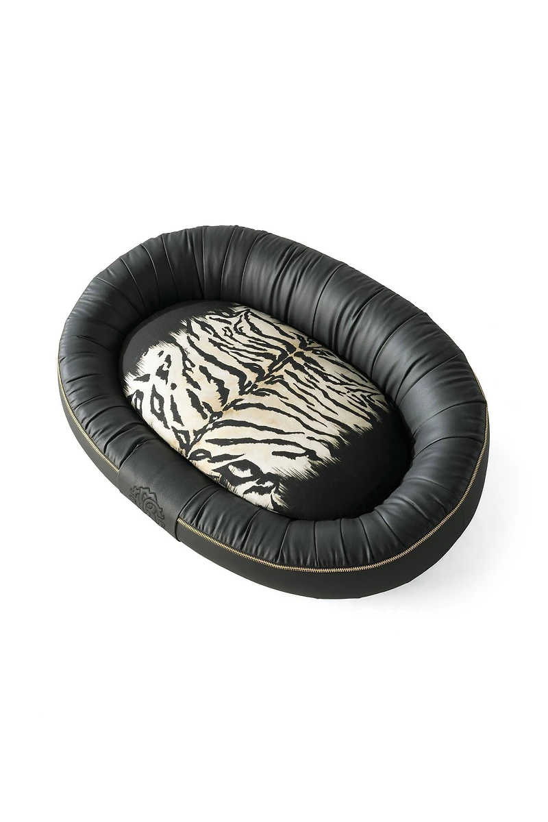 Tiger-Print Dog Bed