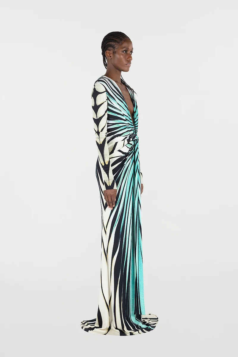 Ray Of Sea Print Dress Maxi