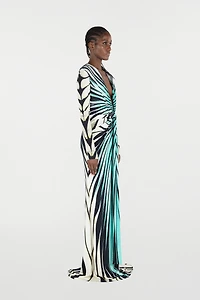 Ray Of Sea Print Dress Maxi