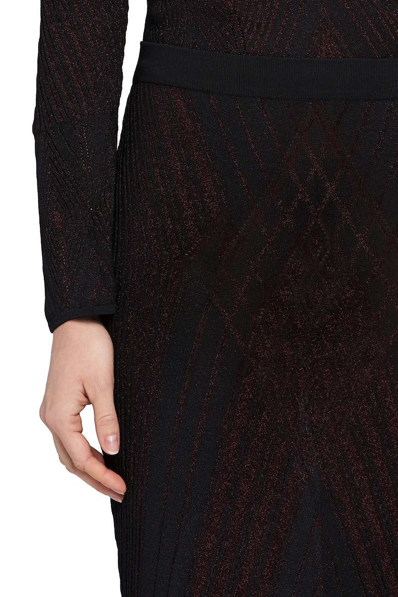 Art deco geometric knit skirt