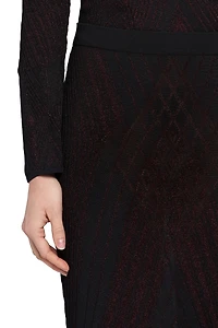 Art deco geometric knit skirt