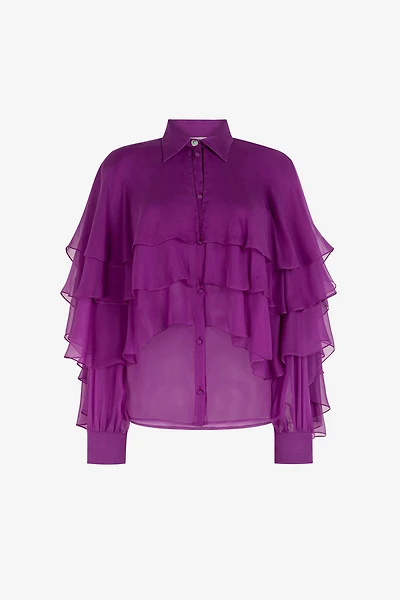 Ruffled Silk Blouse