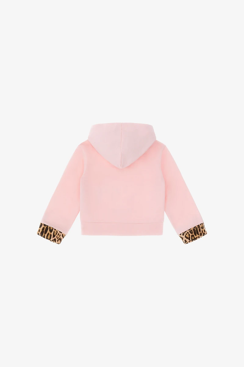 Sweatshirt With Flowers, Fruits And Jaguar Skin Print