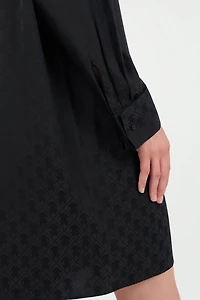 Silk Mini Shirt Dress with Monogram RC