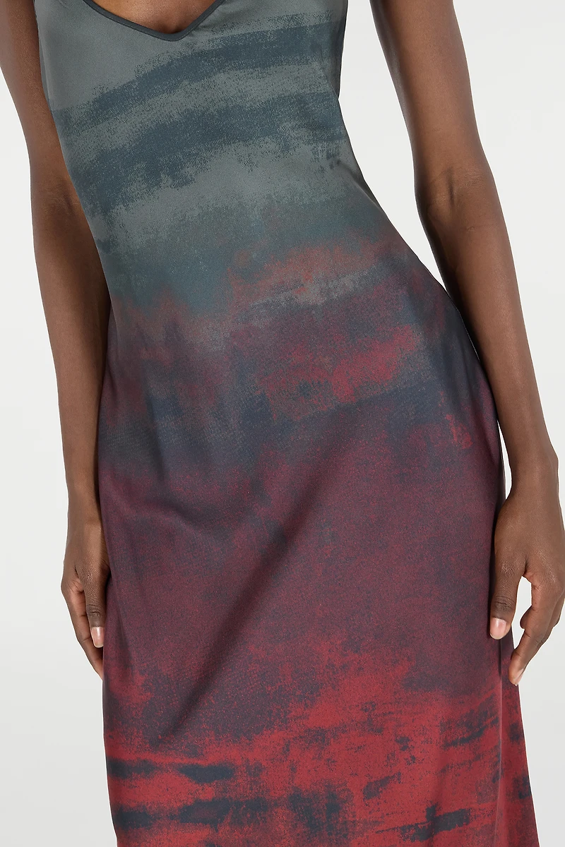 Long Slip Dress With A Mottled Effect