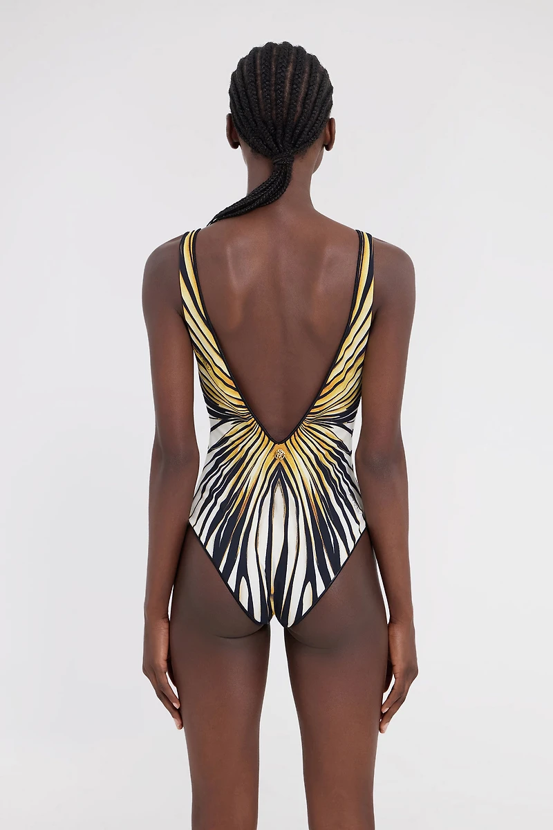 Ray Of Gold Print Swimsuit One-Piece