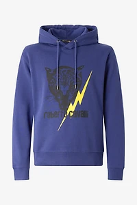 Blue Sweatshirt with Jaguar and Lightning