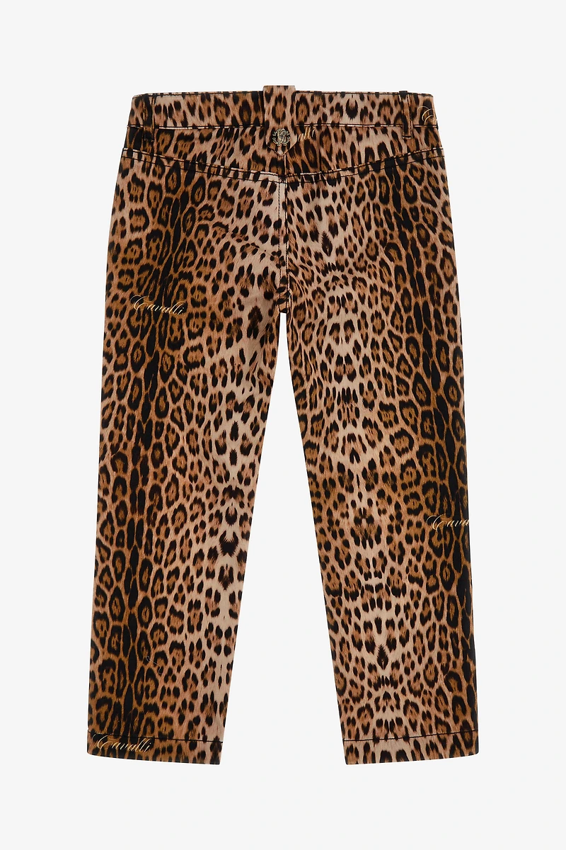 Wild Leopard-Print Kids Trousers