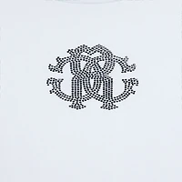 Optical White T-Shirt with RC Monogram Rhinestones