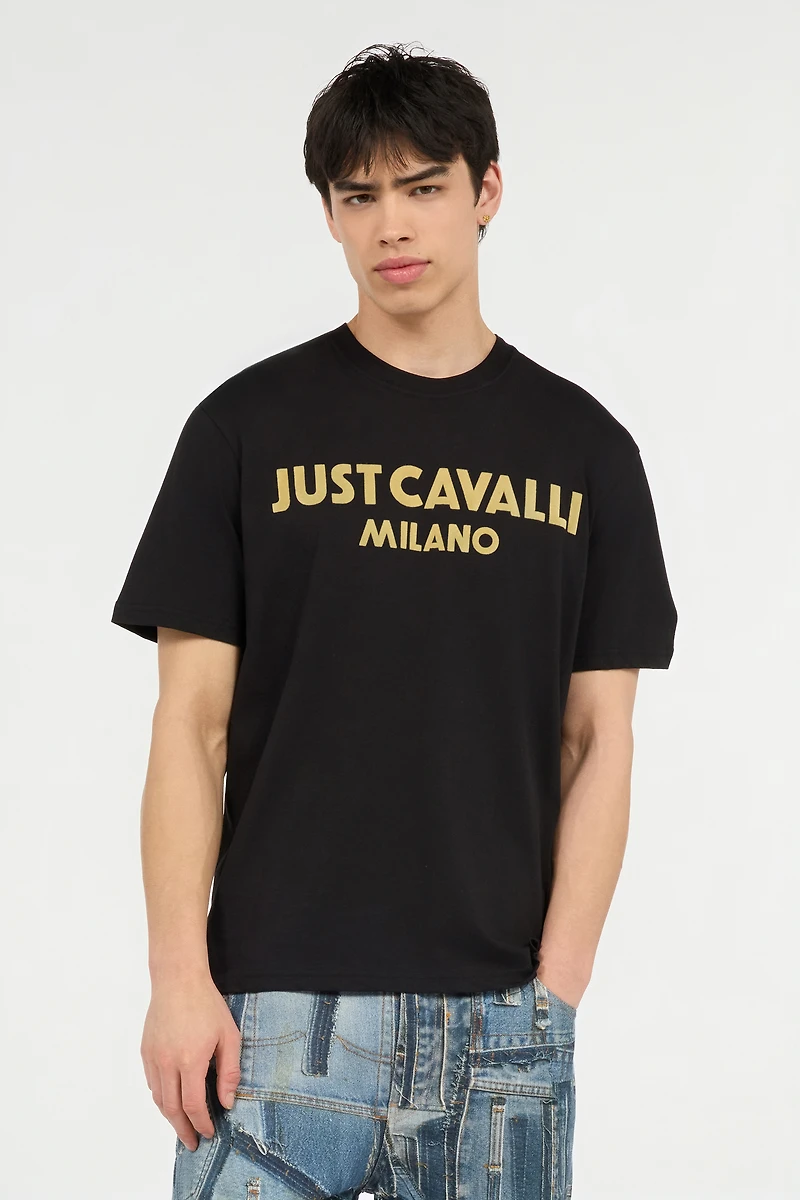 T-Shirt With Flocked Logo