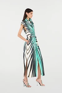 Ray Of Sea Print Midi Dress