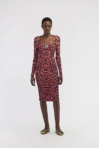 Midi dress with Leopard print