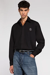 Embroidered-logo cotton shirt