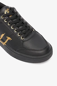 Sneakers With Golden Graffiti Logo