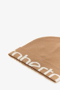 Wool Blend Beanie with Logo